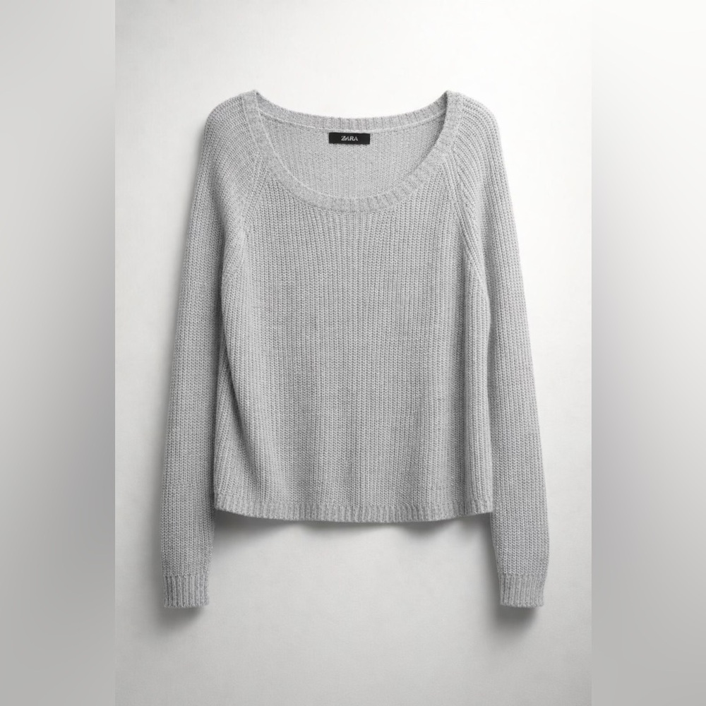 Lulu's Light Gray Textured Knit Top - Picture 2 of 4